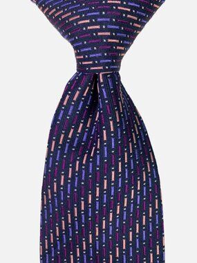 Frangi Necktie Tie Men's Purple Pink Blue Geometric Silk Italy Designer